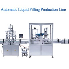   Fully Automatic Bottle Water Juice Milk Filling Capping Machine with 4 Nozzles Linear Liquid Filling System Food Industries Beer