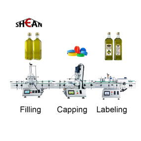 Automatic Line Round Bottle Filling Capping Labeling Desktop Fruit Wine Oil Paste Small Full Bottling Machine