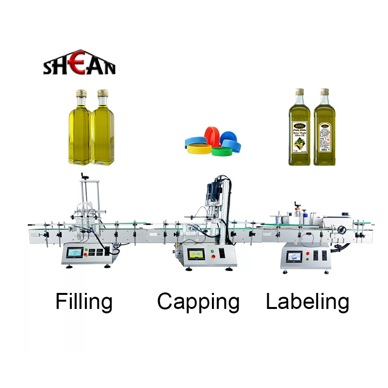 Automatic Line Round Bottle Filling Capping Labeling Desktop Fruit Wine ...